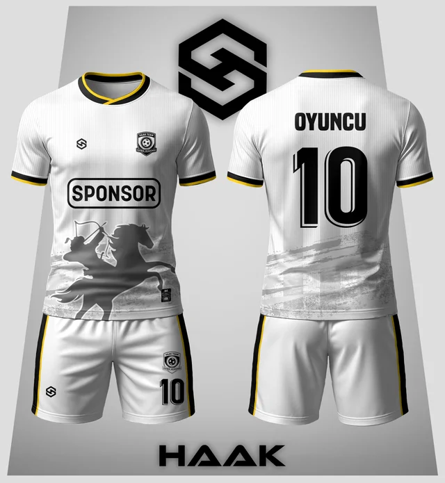Beyaz Siyah Atlı Forma - HK0081F