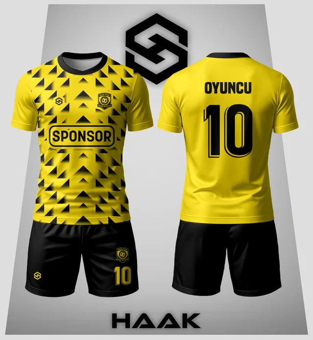 Sarı Siyah Üçgenli Forma - HK0120F