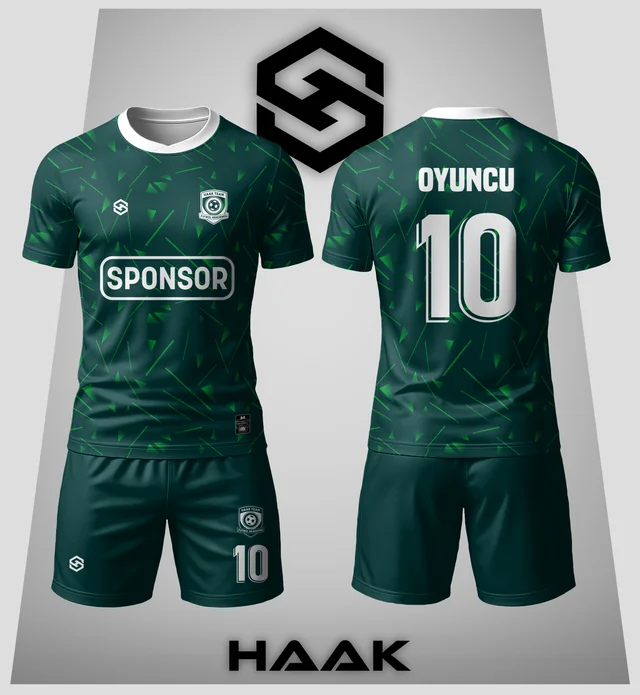 Koyu Yeşil Çizgisel Forma - HK0095F