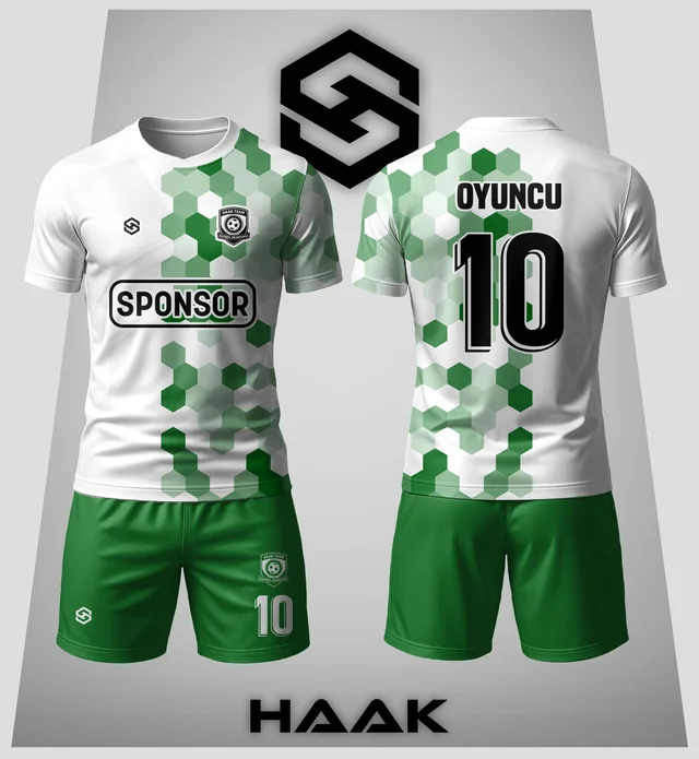 Beyaz Yeşil Petekli Forma - HK0113F
