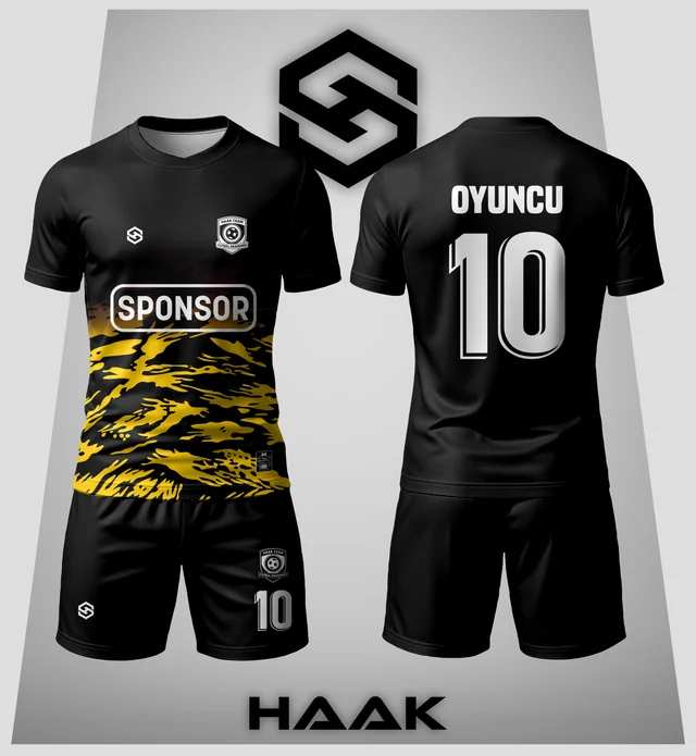 Siyah Altın Kamuflaj Forma - HK0022F