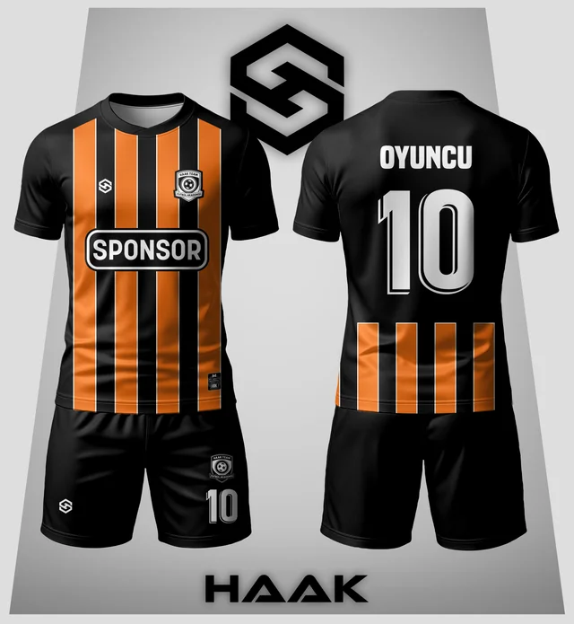 Turuncu Siyah Çubuklu Forma - HK0069F
