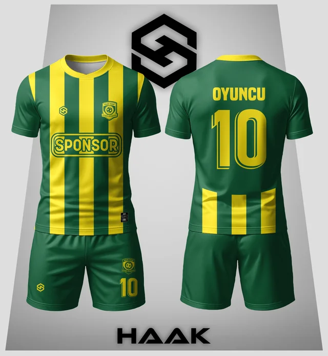 Zümrüt Sarısı Çubuklu Forma - HK0016F