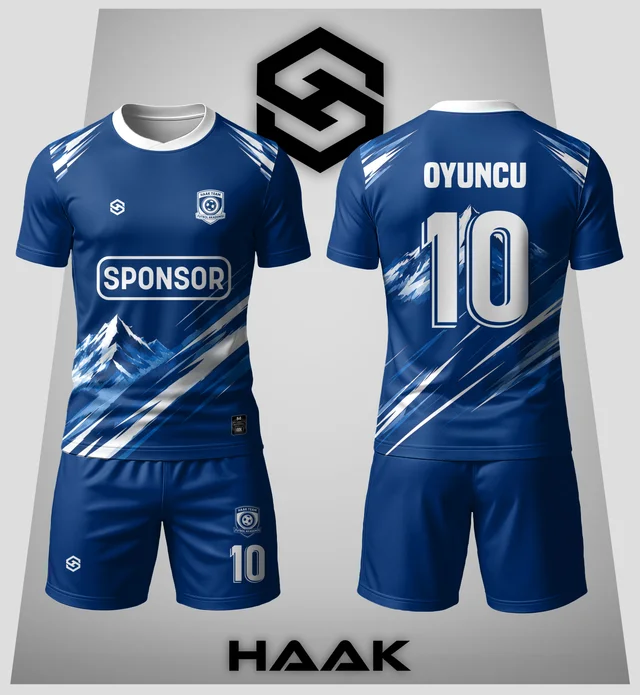 Koyu Mavi Dağ Manzaralı Forma - HK0063F