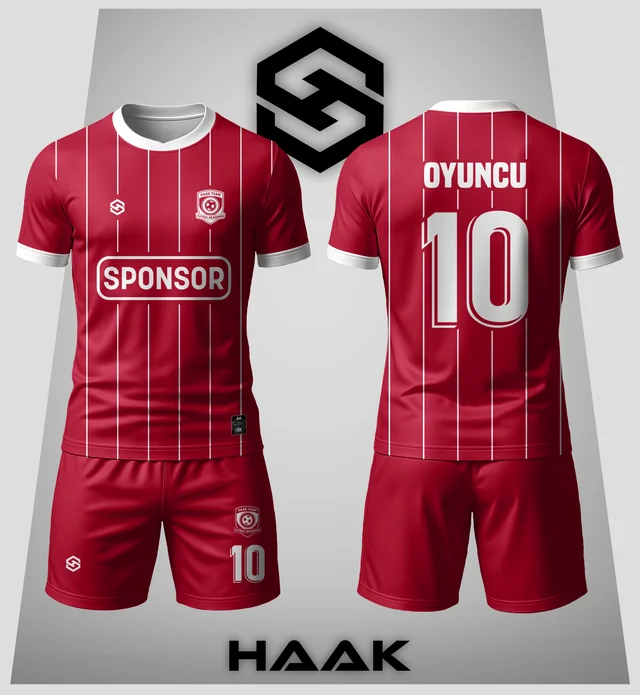 Kırmızı Beyaz Çizgili Forma - HK0075F