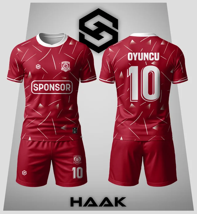 Kırmızı Beyaz Sıçratmalı Forma - HK0005F