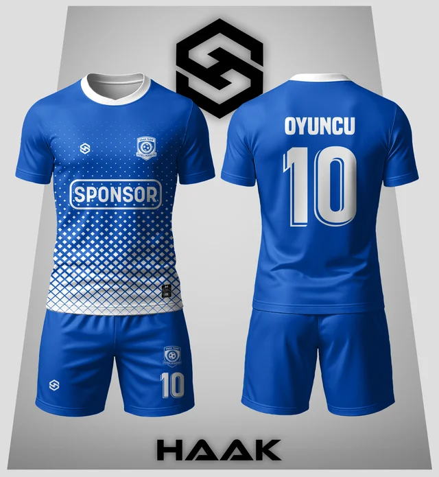 Mavi Beyaz Noktalı Forma - HK0029F