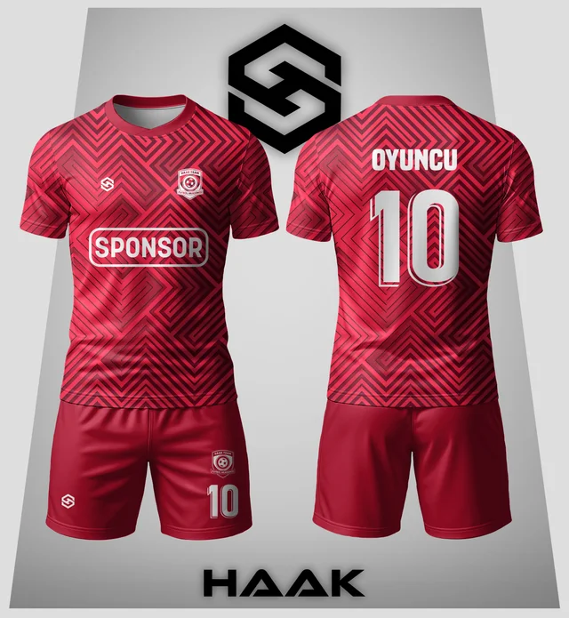Kırmızı Siyah Geometrik Forma - HK0099F