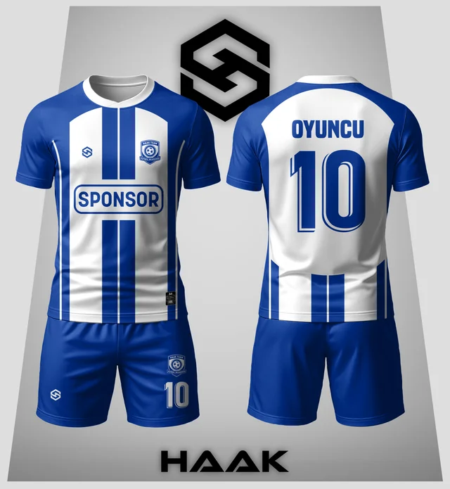 Mavi Beyaz Çubuklu Forma - HK0030F