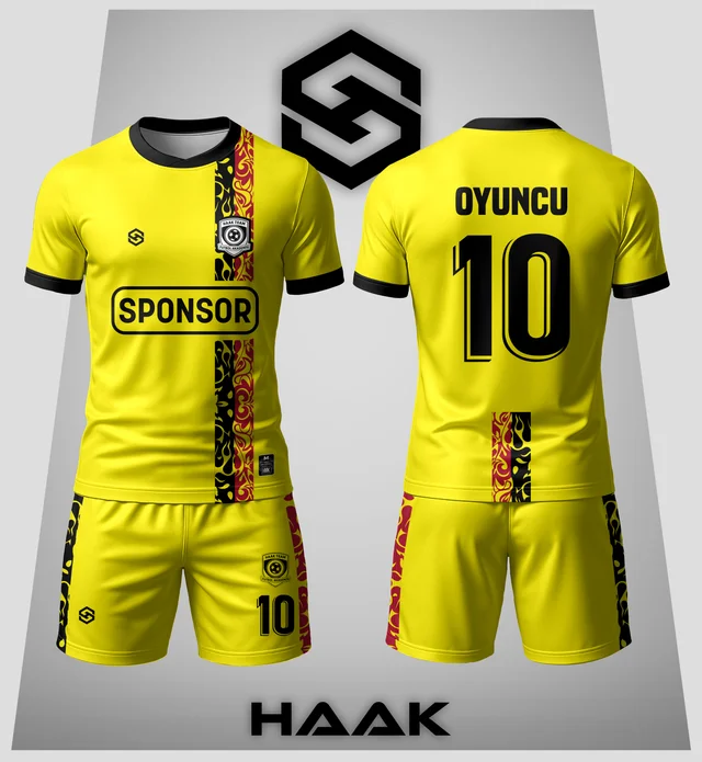 Sarı Siyah Alevli Forma - HK0045F