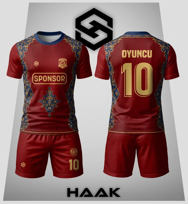 Bordo Çini Desenli Forma - HK0039F