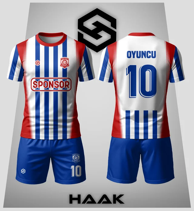 Kırmızı Mavi Çubuklu Forma - HK0135F