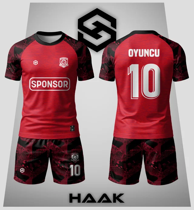 Kırmızı Siyah Desenli Forma - HK0064F