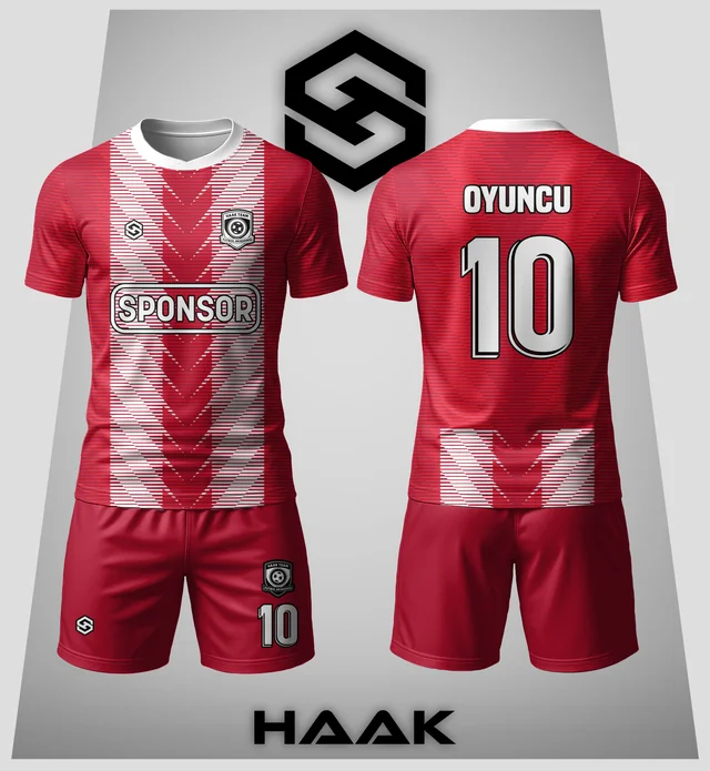 Kırmızı Beyaz Zikzak Forma - HK0115F