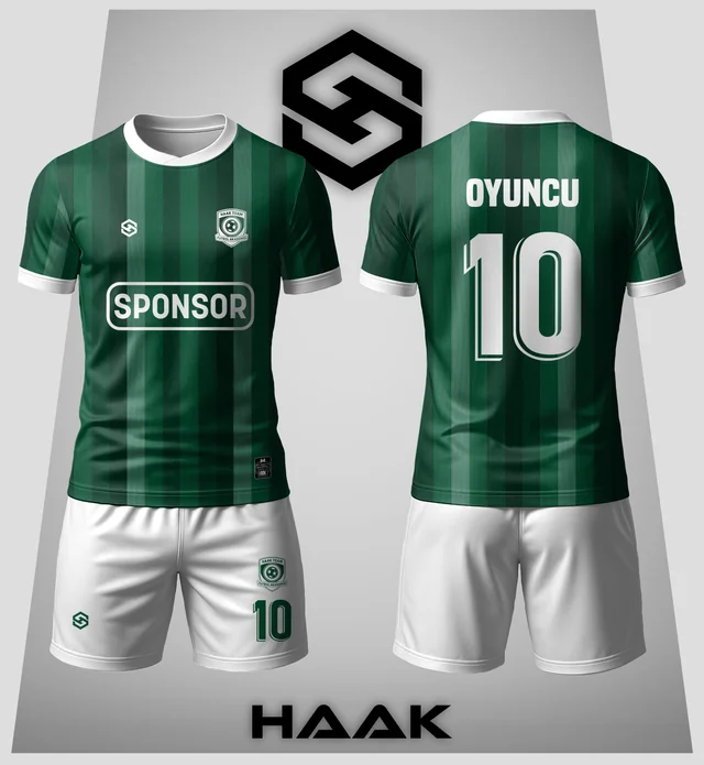 Zümrüt Beyaz Çubuklu Forma - HK0073F