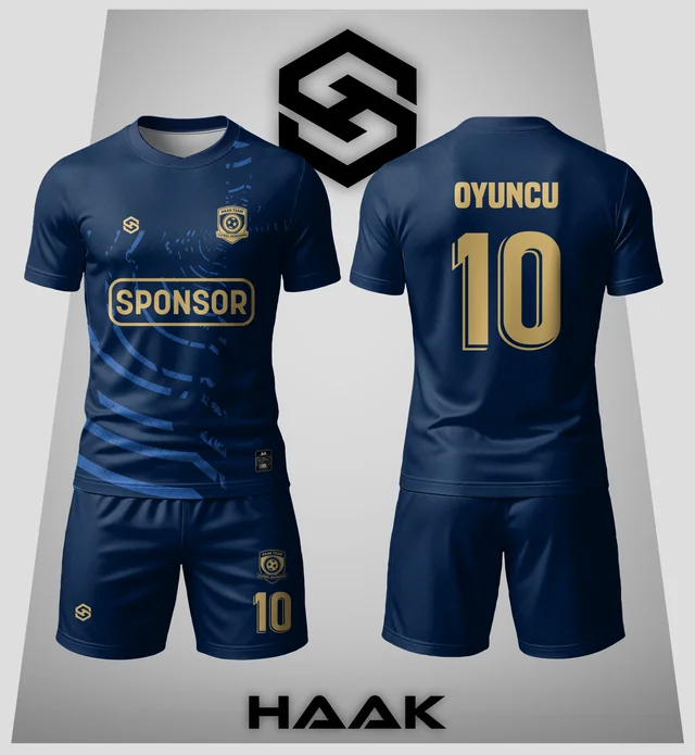 Gece Mavisi Dalga Tasarım Forma - HK0090F