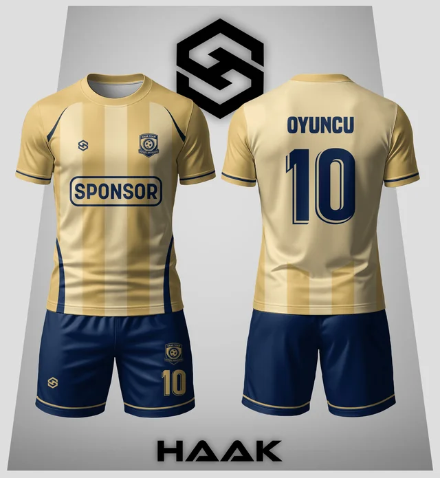 Altın Mavi Çubuklu Forma - HK0080F
