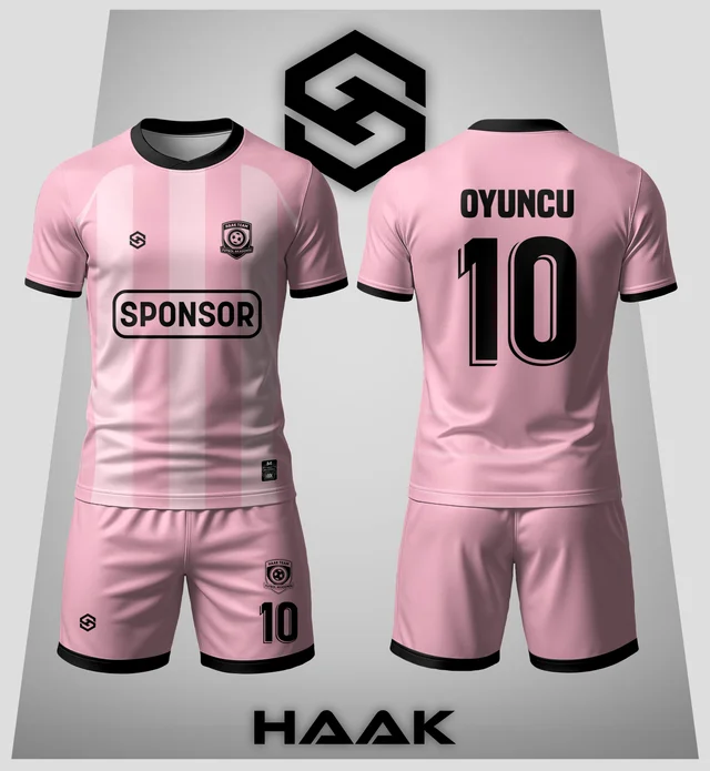 Pembe Beyaz Çubuklu Forma - HK0011F