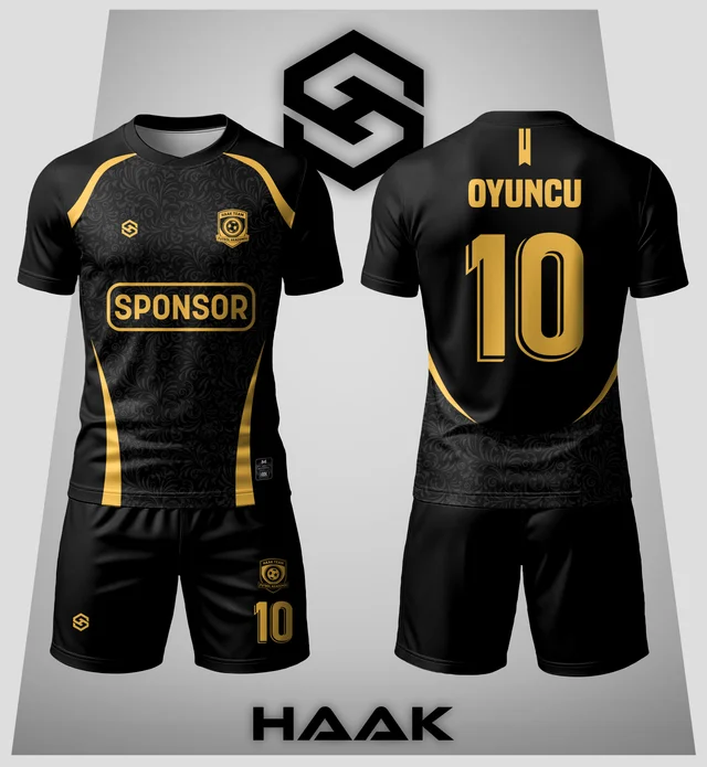 Altın Detaylı Siyah Forma - HK0082F