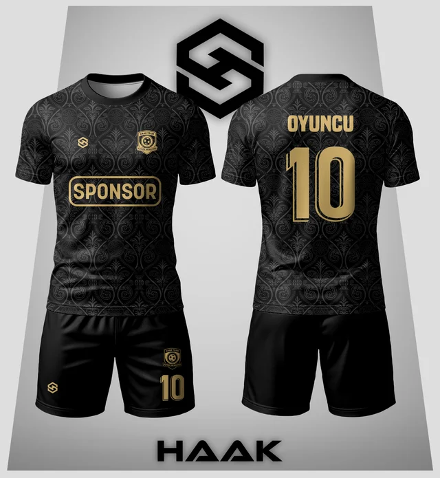 Siyah Altın Damask Forma - HK0128F