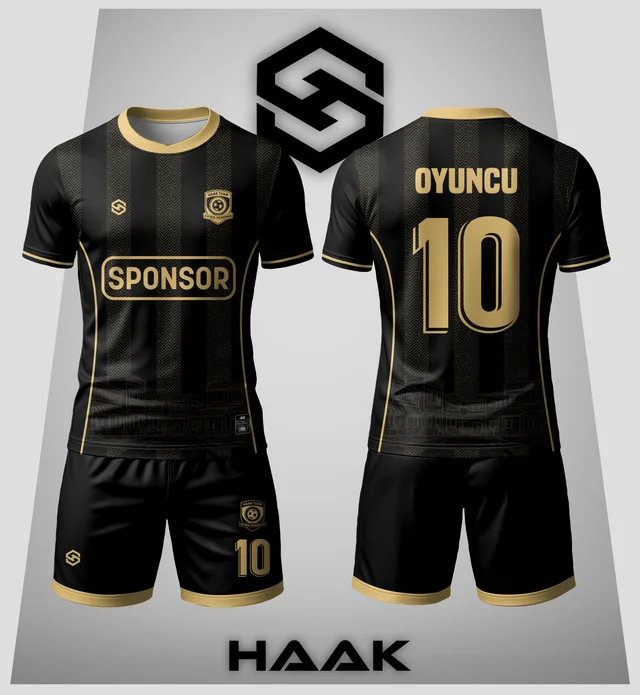 Altın Detaylı Siyah Forma - HK0066F